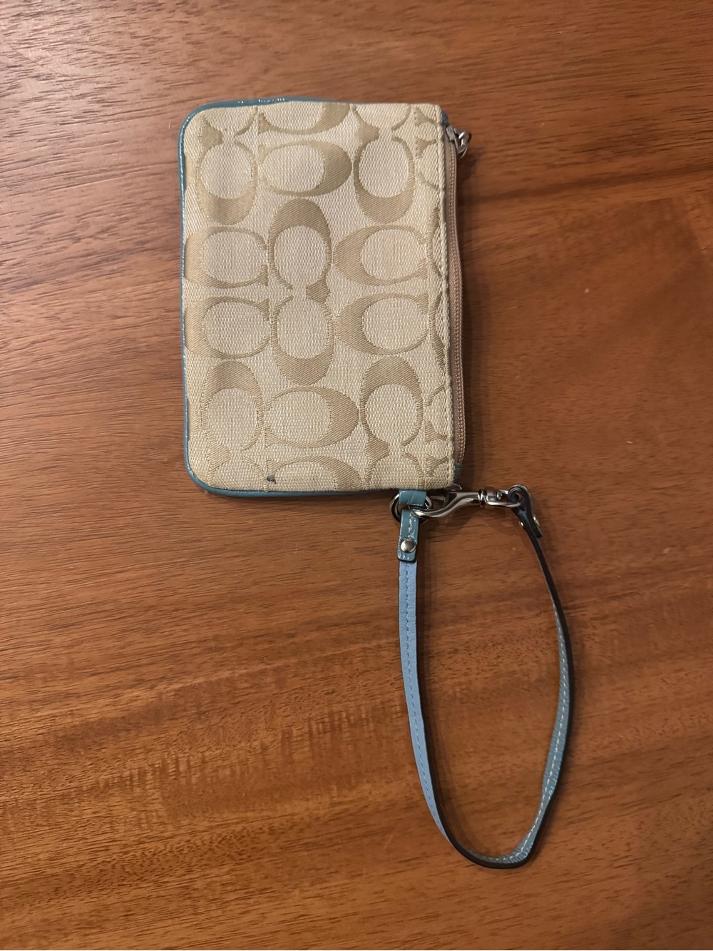 Coach Blue Multi-Color Wristlet Wallet - Signature Pattern - Picture 2 of 2